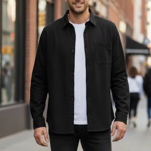 32 DEGREES HEAT Classic Collar Button Front Shirt, Men’s XL, Green